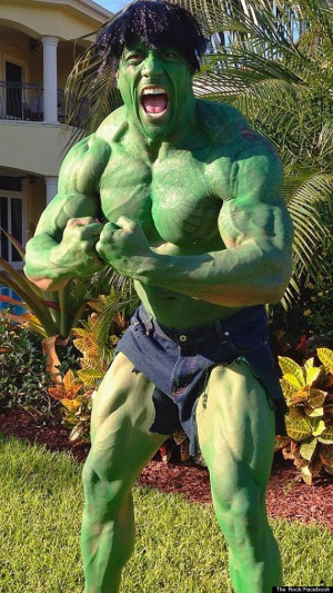 The Rock's Hulk Costume: Dwayne Johnson Dresses As The Hulk For ...