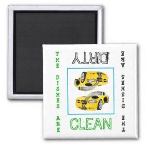 Race Car Clean Dirty Dishwasher Magnet