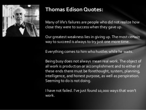 Thomas Edison Light Bulb Quote