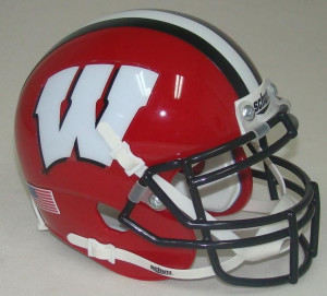 Wisconsin Badgers Alternate Red with Black Stripe Schutt Mini ...