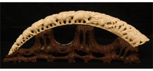 carved ivory elephant tusk