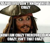 awesome, captain jack sparrow, crazy, depp, funny, lol, quotes