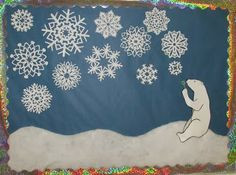 ... board idea: A polar bear blowing bubbles that become snowflakes! More