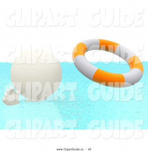 ... Clip Art of a 3d White Person Reaching for a Life Buoy by Andresr