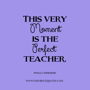 This very moment is the perfect teacher.”