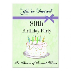80th Birthday Party Personalized Invitation from Zazzle.com