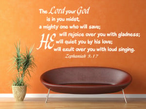 Zephaniah 3:17 The Lord...Religious Wall Decal Quotes