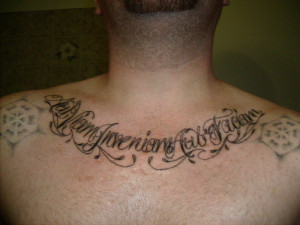 tattoo of latin text meaning find a way or make one latin text tattoo ...