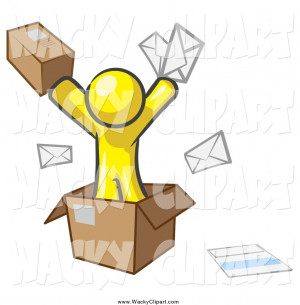 Larger Preview: Clipart of a Yellow Man Going Postal by Leo Blanchette