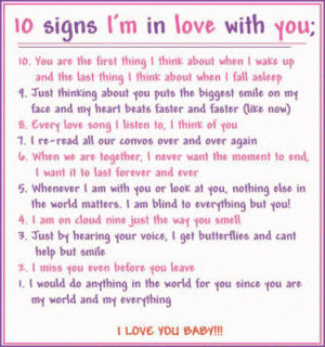 10 Signs I'm In Love With You