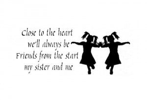 ... Decal Quote Vinyl Twins Sisters Cute Silhouette Wall Quote Decor Decal