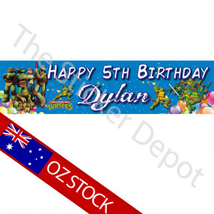 Teenage Mutant Ninja Turtles Personalised Birthday Banner – Add your ...