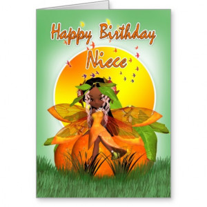 Niece Birthday Card - Moonies Citrus Fairy - Afric