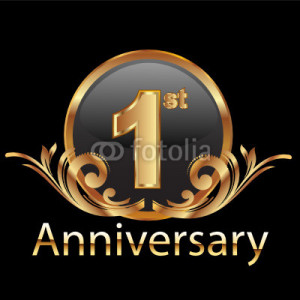 Ilustração vetorial : 1st first anniversary celebration