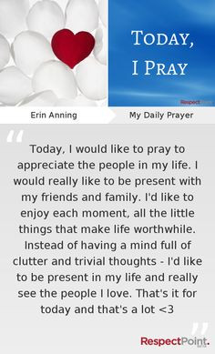 prayer a day on RespectPoint: the most positive place on the