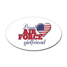 Proud Air Force Girlfriend - Sticker (Oval) for