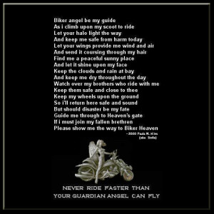 Biker Angel Be My Guide, As I Climb Upon My Scoot To Ride…. ~ Prayer ...