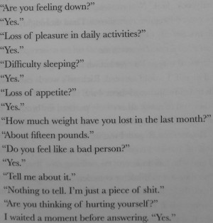 depression quotes about self harm