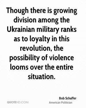 Though there is growing division among the Ukrainian military ranks as ...