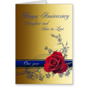 1st Anniversary card for Daughter & son-in-law