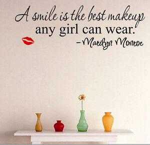Details about Smile DIY Marilyn Monroe Quote Vinyl Wall Stickers Art ...