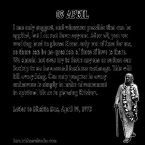 ... quotes of Srila Prabhupada, which he spock in the month of April
