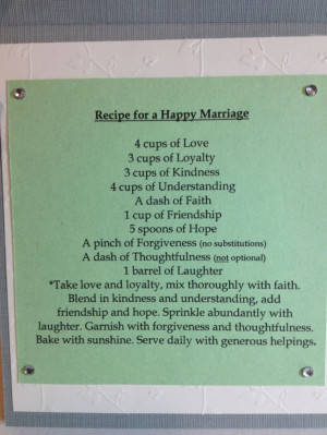 Bridal Shower Recipe Poem