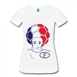 team soccer white FEMALE FORMFITTING t-shirt with cool funky soccer ...