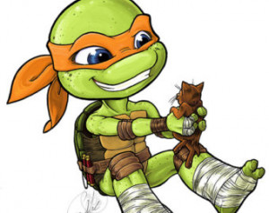 MICHELANGELO & KLUNK from Teenage Mutant Ninja Turtles - waterproof ...