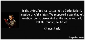 In the 1980s America reacted to the Soviet Union's invasion of ...