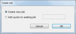 The Create Job confirmation window will be displayed.