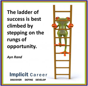 Success ladder frog quote