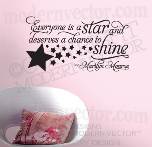 Details about MARILYN MONROE Quote Vinyl Wall Decal EVERYONE ISA STAR