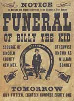 Billy the Kid funeral poster