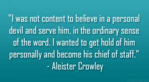 Aleister Crowley Quotes On Satan