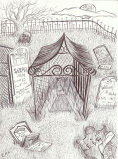 Emily Hutchison's drawing of The Caged Graves
