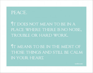 Peace :: Finding it within Chaos.