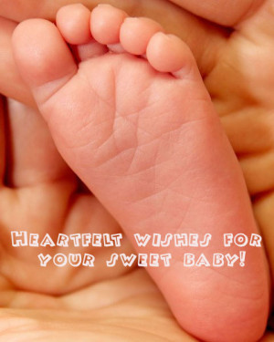 Beautiful photo card for birth of a child with wording: heartfelt ...