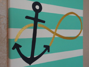 NEW 8x10 Hand Painted Infinity Anchor Canvas- Hebrews 6:19