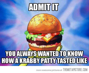 Funny photos funny SpongeBob burger Krabby Patty