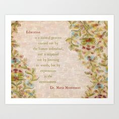 Maria Montessori Quote {Whimsical Artsy} fine art print on natural ...