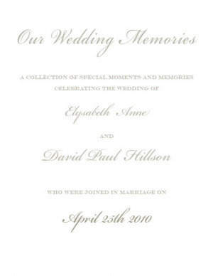 ... order a personalized album with a custom dedication page or title page