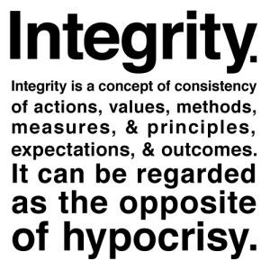 integrity is what this narcissist does NOT have - her pathetic drunk ...
