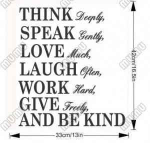 Think deeply,speak gently., Wall Art home Decals,Vinyl Art Wall Quote ...