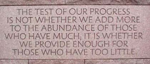 Picture of one of the 21 quotes found at the FDR Memorial in ...