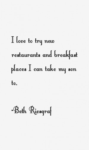 love to try new restaurants and breakfast places I can take my son ...