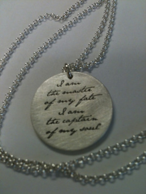 William Ernest Henley Quote Pendant