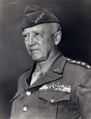 General Patton wearing his 4-star service cap in 1945. Photo by U.S ...