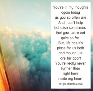 You’re in my thoughts again today, as you so often are – In Loving ...