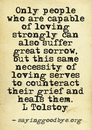 Loss #Grief #Tears #Sadness #Tolstoy #Quote #Suffer